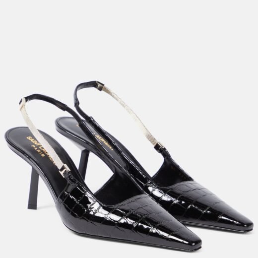 Saint Laurent Escarpins Blake en cuir embossé