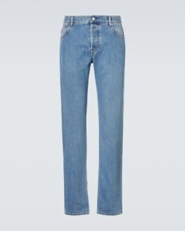 Jean droit à taille mi-haute