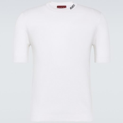 Gucci T-shirt en soie et coton à logo