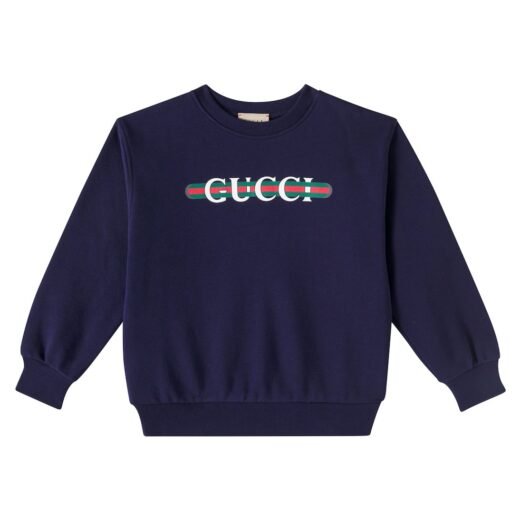 Gucci Sweat-shirt Web Stripe en coton à logo