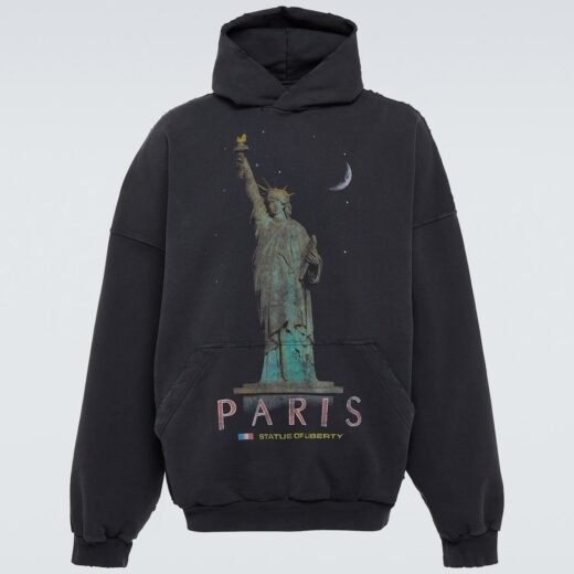 Balenciaga Sweat-shirt à capuche Paris Liberty en coton