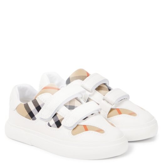 Burberry Baskets en cuir à carreaux