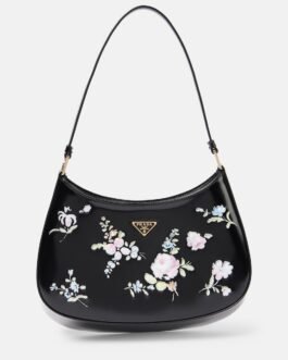 Sac Prada Cleo en cuir à fleurs