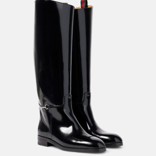 Gucci Bottes Horsebit en cuir verni