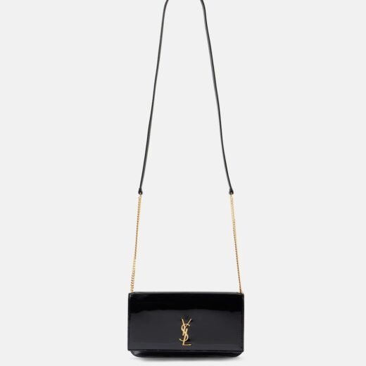Saint Laurent Pochette pour téléphone Cassandre en cuir verni