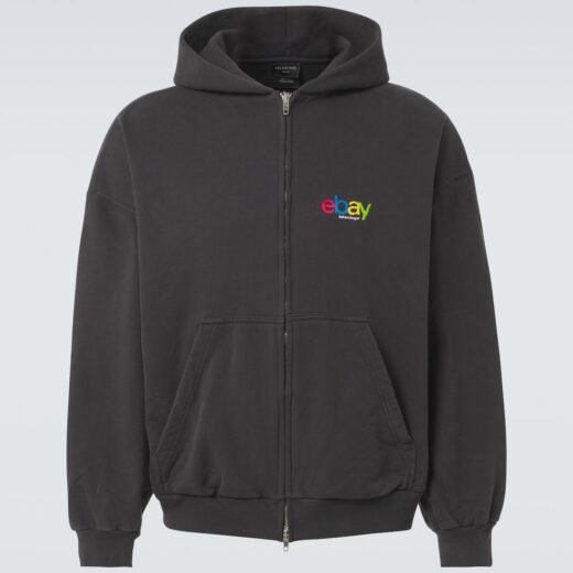 Balenciaga Sweat-shirt à capuche imprimé en coton
