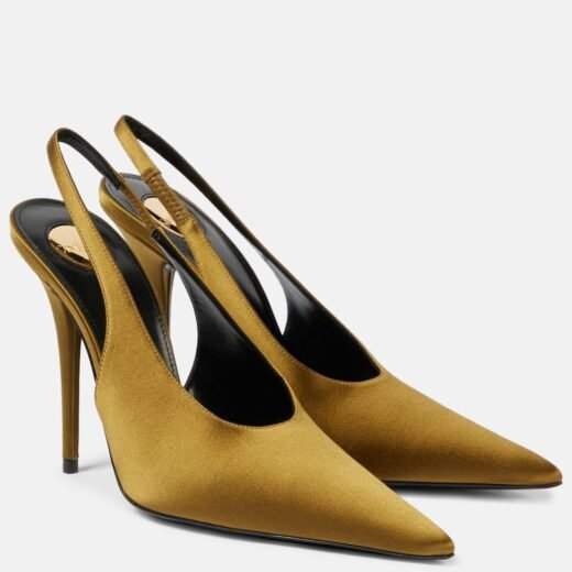 Saint Laurent Escarpins slingback L’Entracte 110 en crêpe de satin
