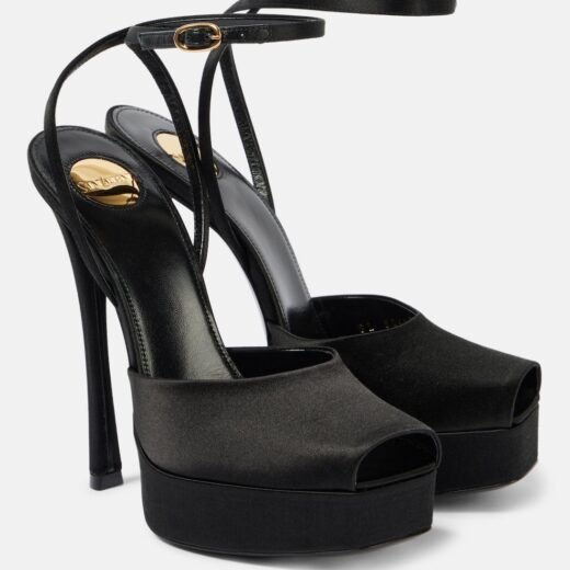 Saint Laurent Sandales La Scandale 135 à plateau en satin