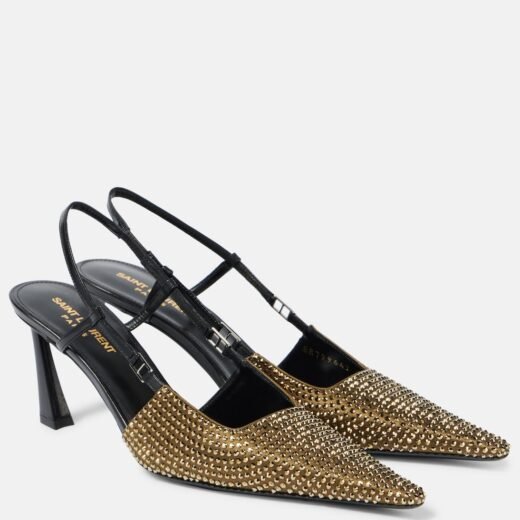 Saint Laurent Escarpins Andree en satin à ornements