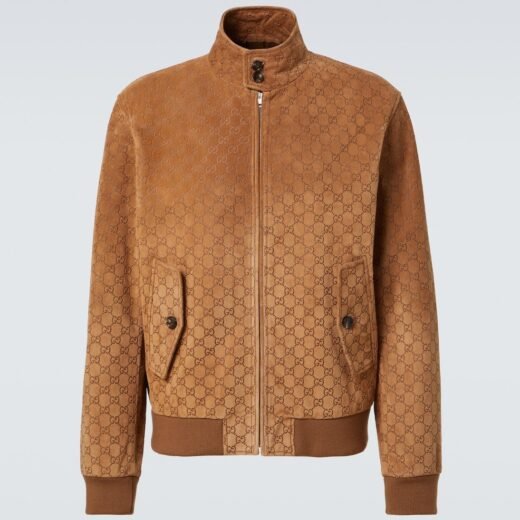 Gucci Veste bomber GG en daim