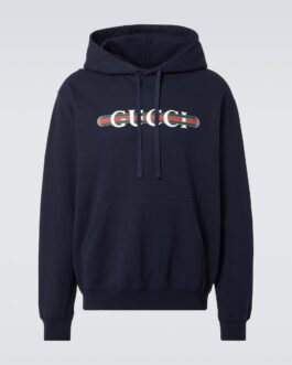 Sweat-shirt à capuche en coton à logo