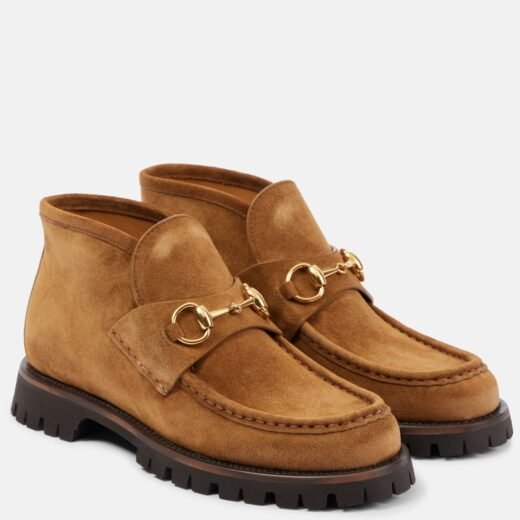 Gucci Bottines Horsebit en daim