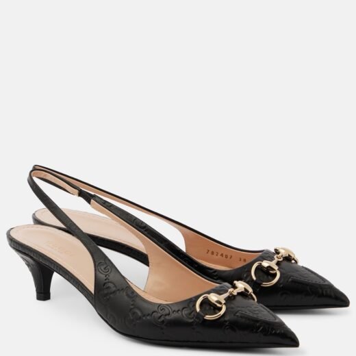 Gucci Escarpins Horsebit GG 45 en cuir