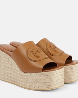 Espadrilles compensées GG en cuir