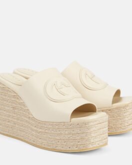 Mules GG à plateforme en cuir