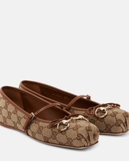 Ballerines Gucci Horsebit en toile GG