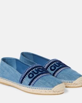 Espadrilles en denim brodé à logo