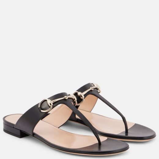 Gucci Tongs Lady Horsebit en cuir