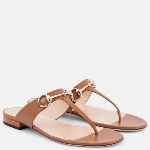 Gucci Tongs Lady Horsebit en cuir