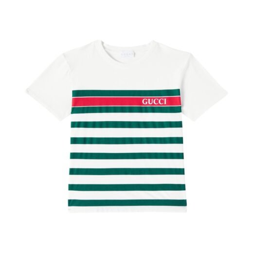 Gucci T-shirt rayé en coton à logo