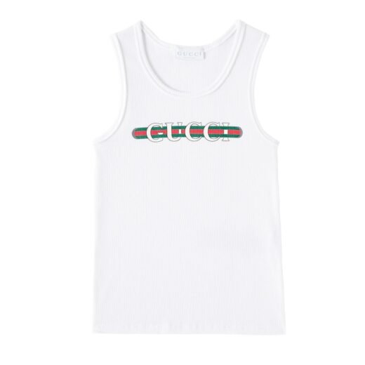 Gucci Top imprimé en coton à logo