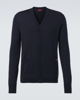 Cardigan en laine à logo