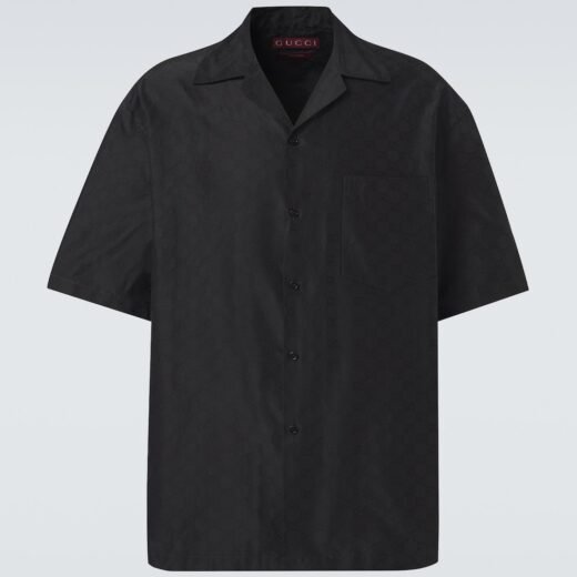 Gucci Chemise en coton et soie à logo