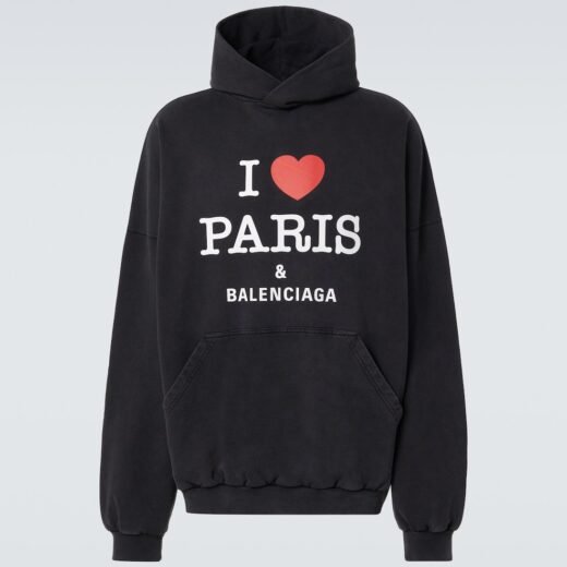 Balenciaga Sweat-shirt à capuche I Love Paris en coton
