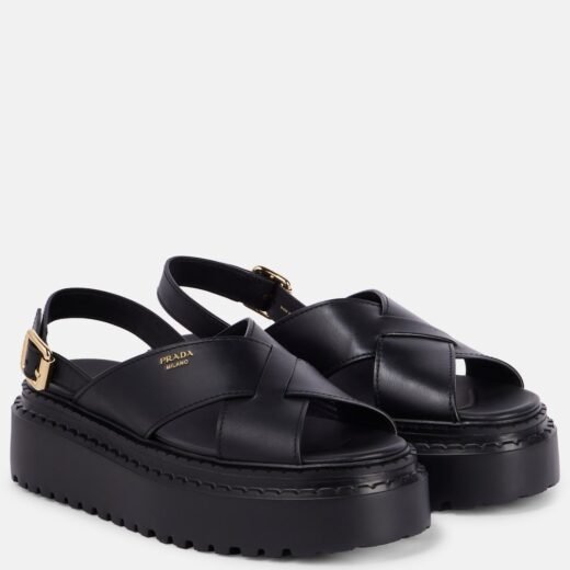 Prada Sandales à plateforme en cuir