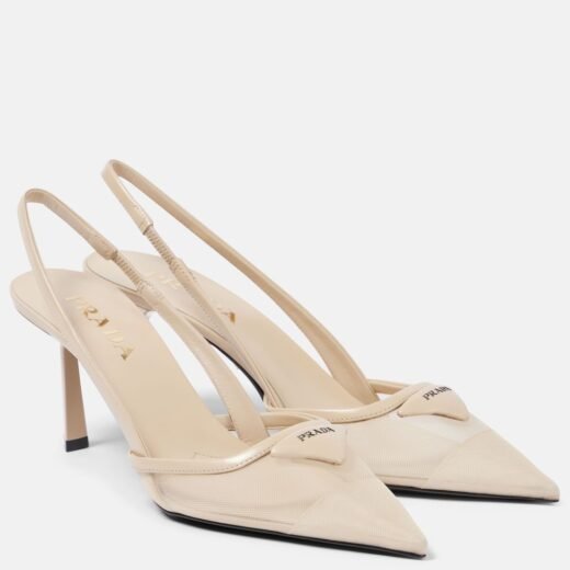 Prada Escarpins en résille à logo