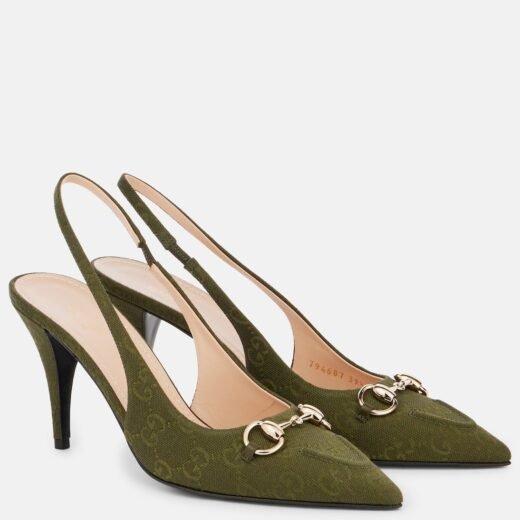 Gucci Escarpins slingback 85 GG en toile