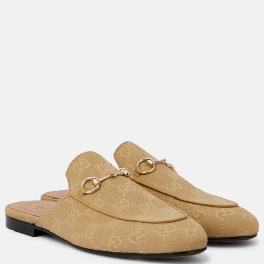 Gucci Mules Princetown Horsebit GG en toile