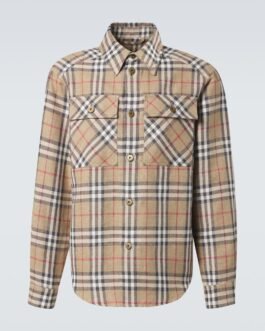Chemise Burberry Check en coton et lin