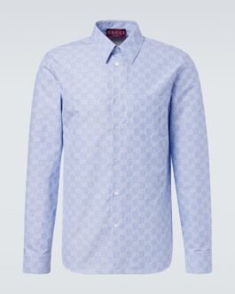 Chemise GG en coton et soie