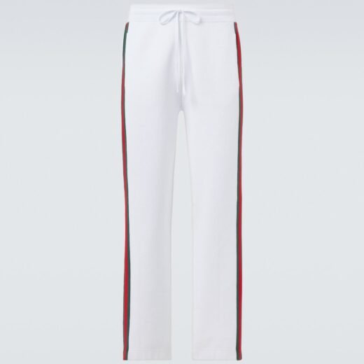 Gucci Pantalon Web Stripe en coton mélangé