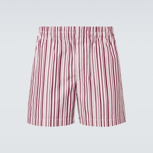 Gucci Short Double G rayé en coton