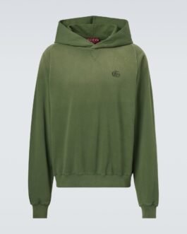 Sweat-shirt à capuche brodé en coton