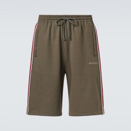 Gucci Short brodé en coton à logo