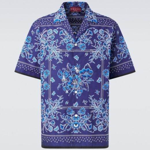 Gucci Chemise en coton à fleurs
