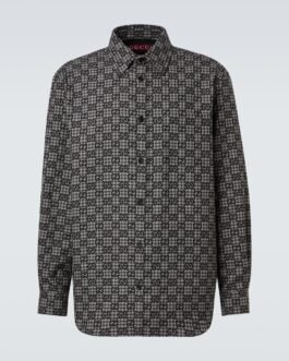 Chemise GG en laine et coton à carreaux