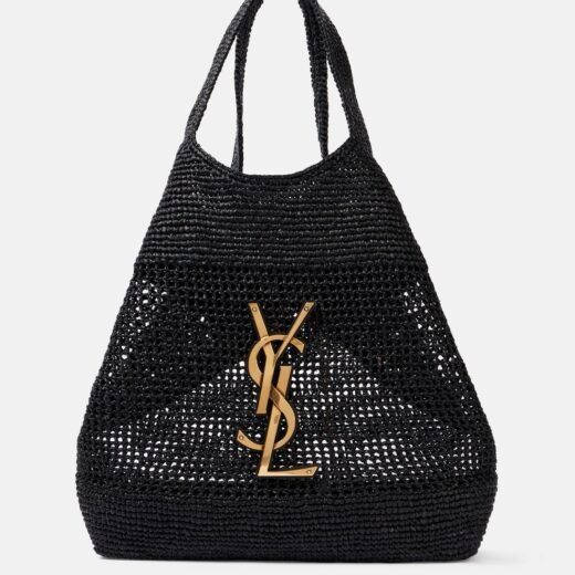 Saint Laurent Cabas Icare Cassandre Maxi en crochet et raphia