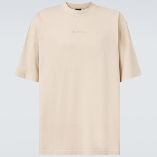 Balenciaga T-shirt rayé en coton à logo