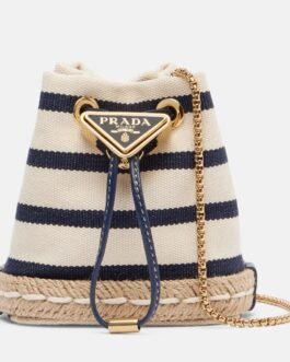 Sac seau Mini rayé en toile