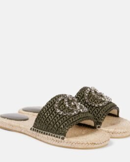 Mules GG en raphia à ornements