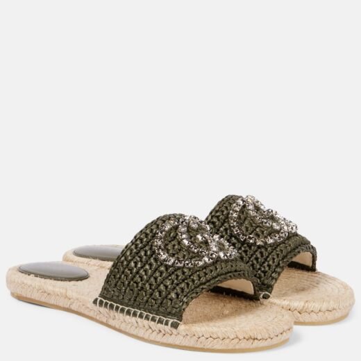 Gucci Mules GG en raphia à ornements