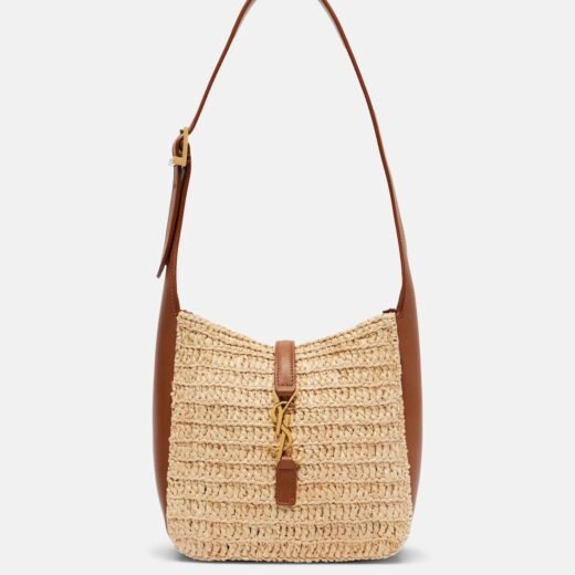 Saint Laurent Sac Le 5 à 7 Baby en raphia