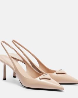Escarpins en cuir rose Powder Prada, élégance italienne moderne