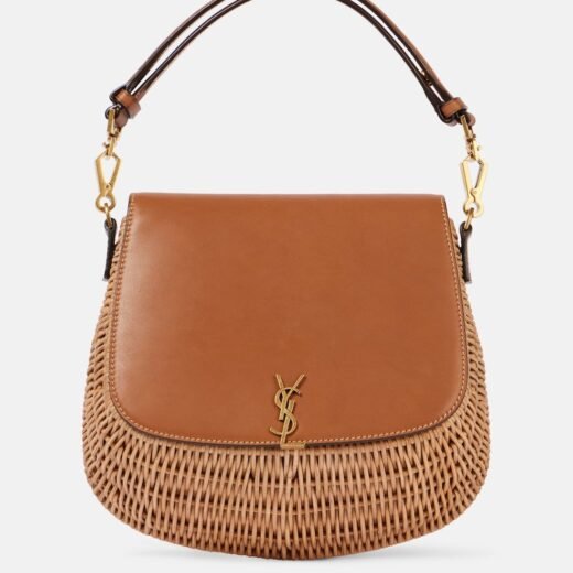Saint Laurent Sac Voltaire en cuir et osier