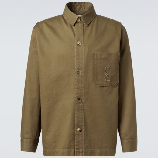Saint Laurent Surchemise Cassandre en coton et lin