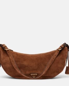 Sac Prada Demi-Lune Large en daim